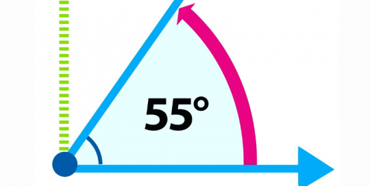 Un angle de 55° et un angle de 90°