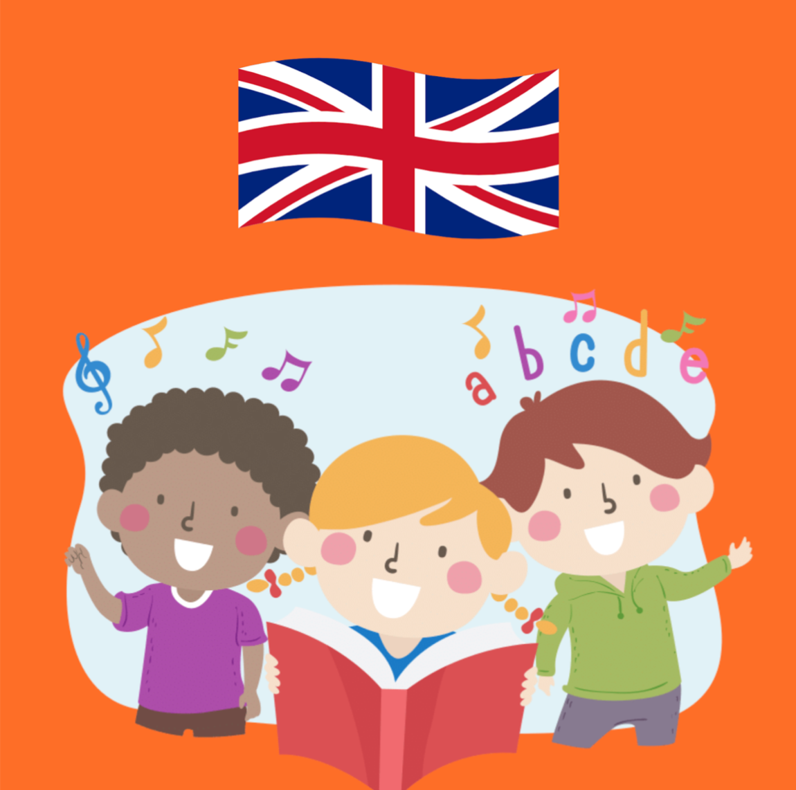 enfants qui apprennent l'anglais en musique