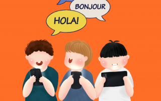 enfants qui apprennent les langues à travers des applications