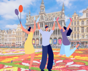 gens célèbrent la fête nationale belge