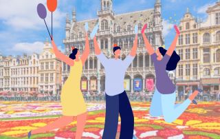 gens célèbrent la fête nationale belge
