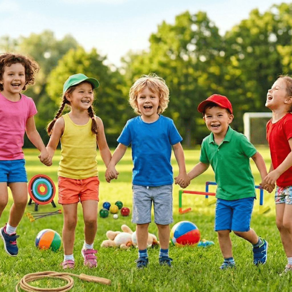 Enfants faisant du sport et apprenant l'anglais lors d'un stage à Bruxelles